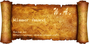 Wimmer Amand névjegykártya